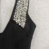Halter Rhinestone Embellished Sexy Black Bandage Long Dress