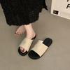 French flat-bottomed retro casual one-word slippers for women's summer wear 2025 new seaside vacation beach cool slippers