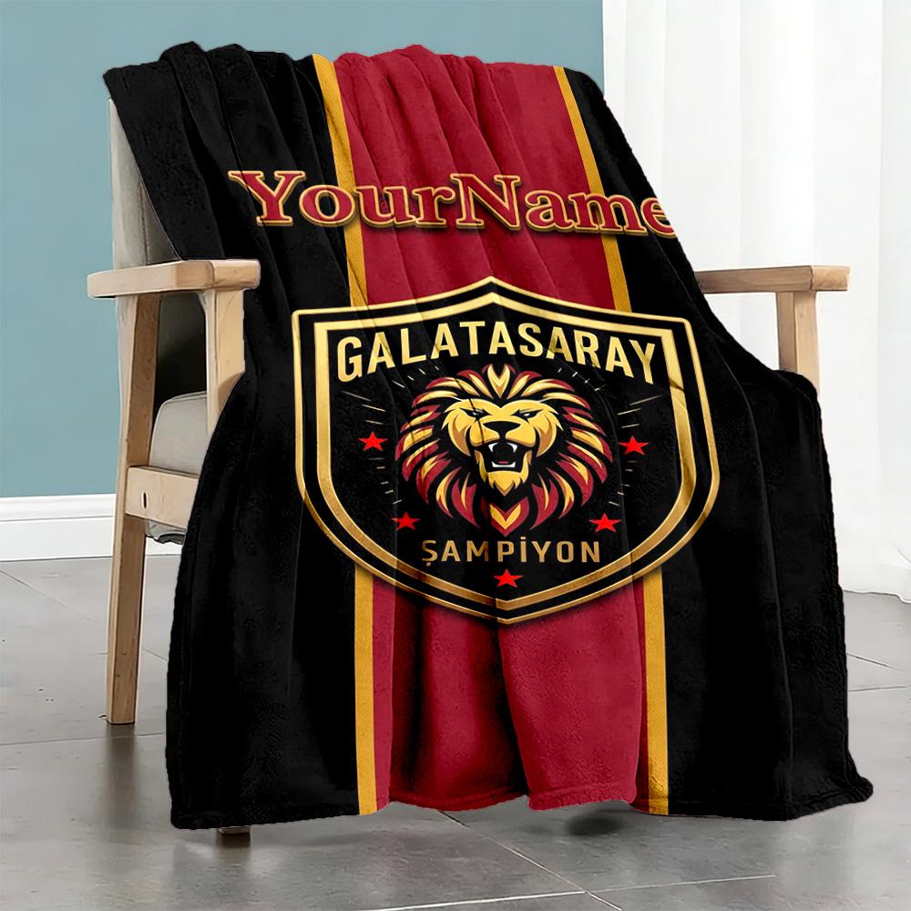 Galatasaray 112 Customize Your Name Blanket Multi-purpose Customizable Blanket Soft Warm Cozy Versatile for Bed Picnics Office Living Room