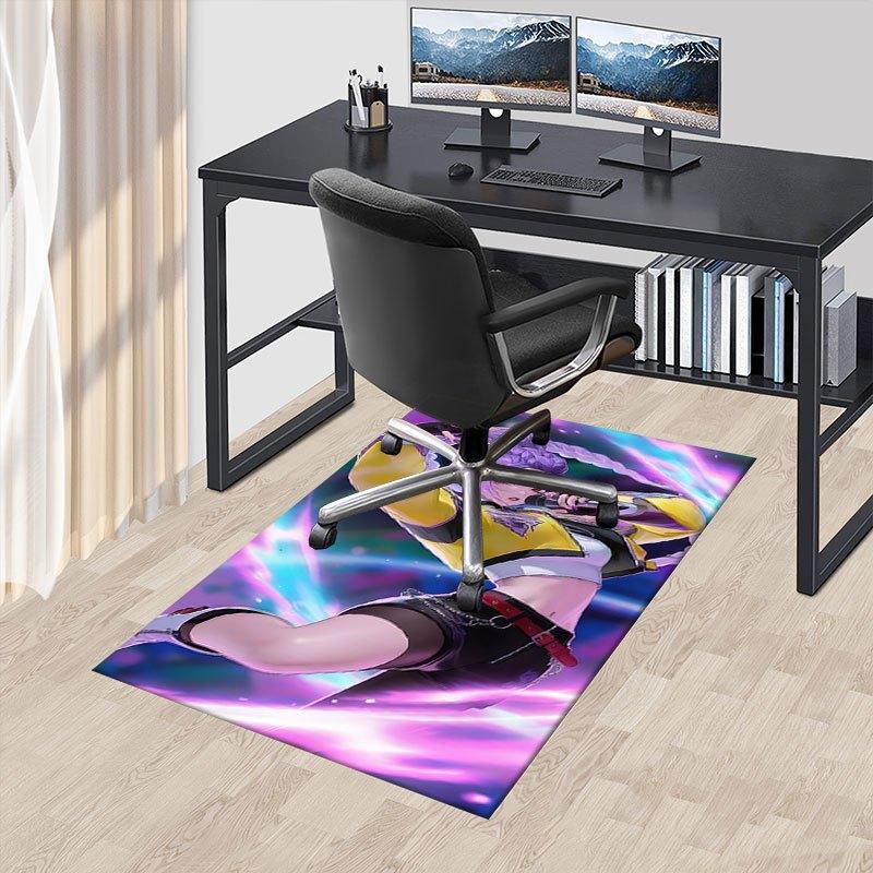 

Vivid Purple Hair Girl with Microphone Art Print T-Shirt Offic Chair Mat, K-pop Theme Carpet, Non-slip, Soft and Durable Leisure Rug for In 60cm by 90cm