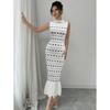 Europe, America 2026 summer new slim and thin ruffle edge round neck polka dot sleeveless dress women