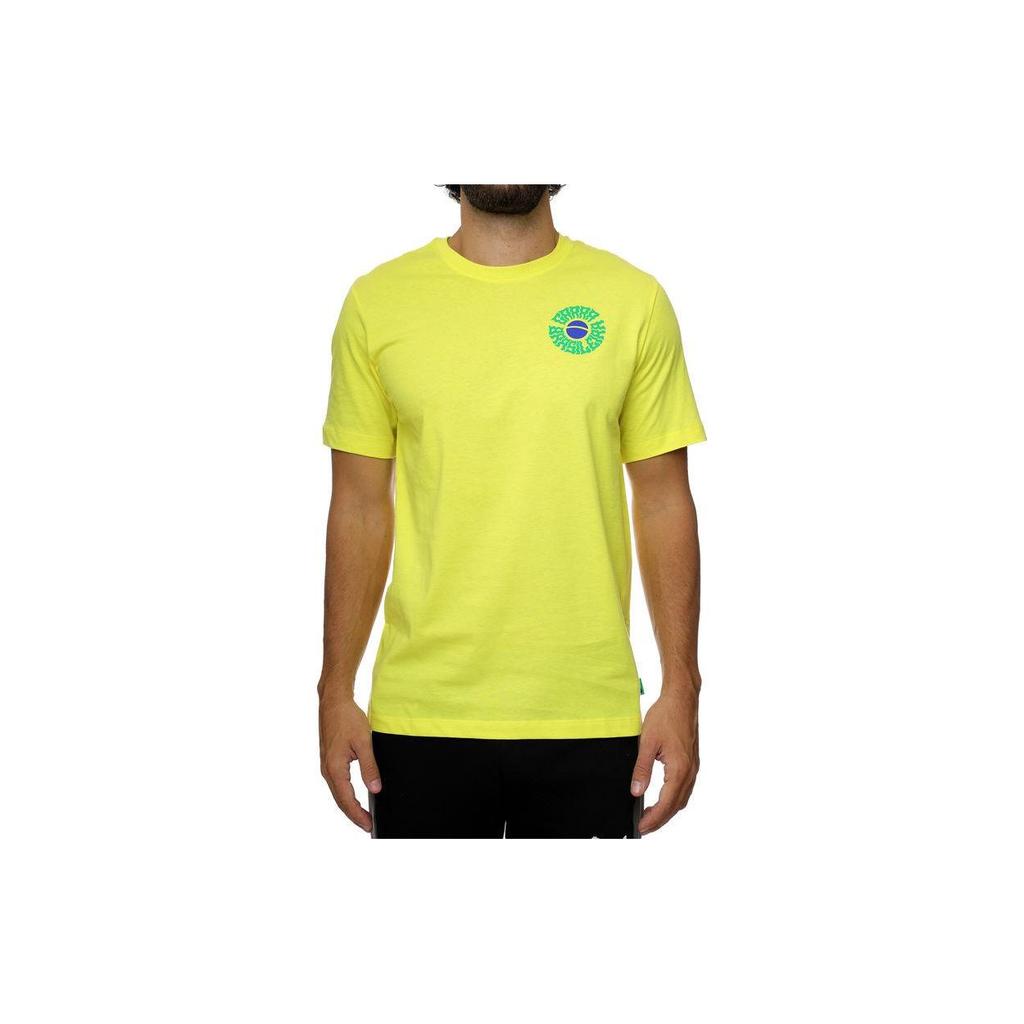 Nike 2022 Qatar World Cup Solid Color Logo Print Short Sleeve Soccer Jersey Men Tops Yellow DH7662-740