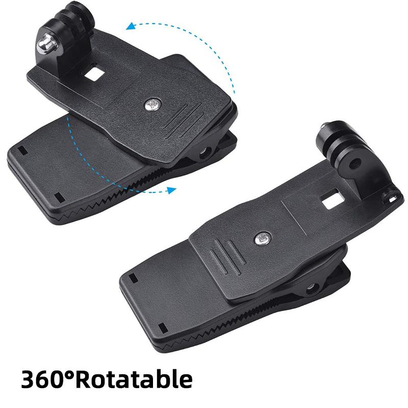 360° Rotatable Backpack Clip Strap Quick Mount For GoPro Hero 13 12 11 10 9 8 7 Insta360 X2 X3 X4 DJI Osmo Action 5 4 3 2 Camera