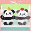 Adorable Plush Panda Keychain Cute Animal Bag Charm Soft Pp Cotton Filler