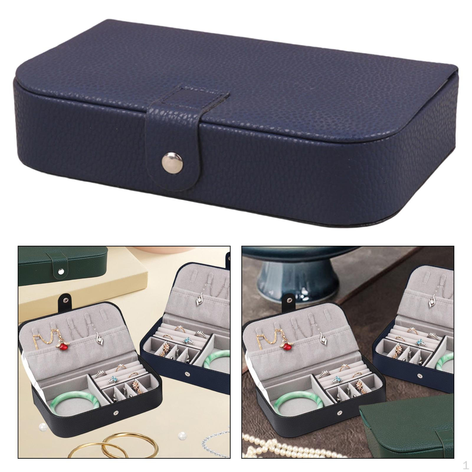 

Шкатулка для хранения украшений Подарочный футляр для сережек-гвоздиков Ожерелья синий