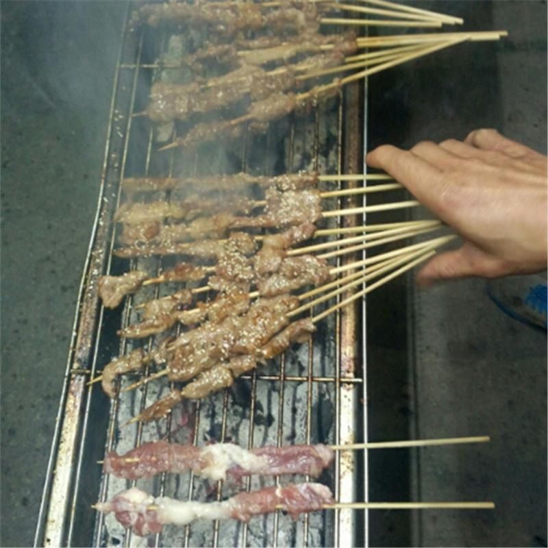 Butterfly Roasted Thick Lamb Skewers: Large Charcoal BBQ Rack, 1.2m Long, 18cm Width