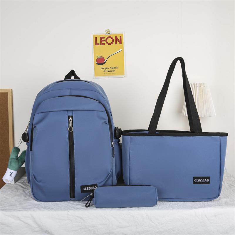 TS JYL laptop bag,New Wholesale 3 Sets School Bag Primary Junior Light Solid Simple Bag