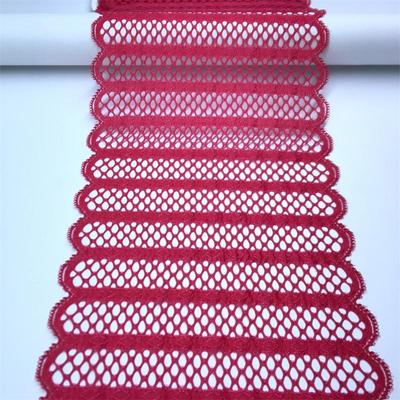16.5cm Wide Dark Red  Stretch Elastic Lace, Hollow Spandex Trim Lace for Underwear, Bra, Lingerie, Garment, Sewing & Crafting