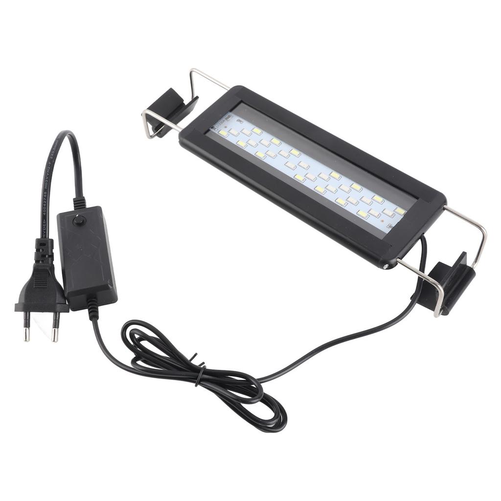LED Aquarium Light Color Changing Fish Tank Light with Extendable Brackets Black for Aquarium Fish Tank Black EU Plug