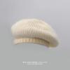 Wool Knitted Beret Women's Autumn and Winter Big Head Circumference Wool Hat High Sense Octagonal Painter Warm Wool
