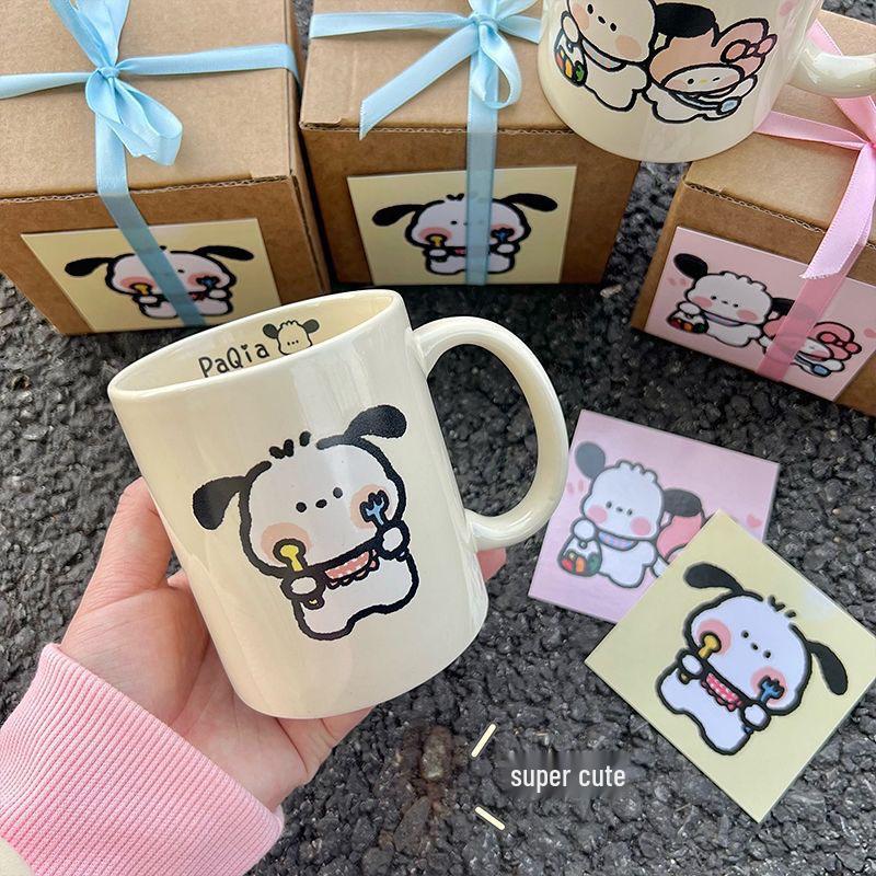 Cute Cartoon Pacha Dog Ceramic Mug & Rice Bowl Gift Set