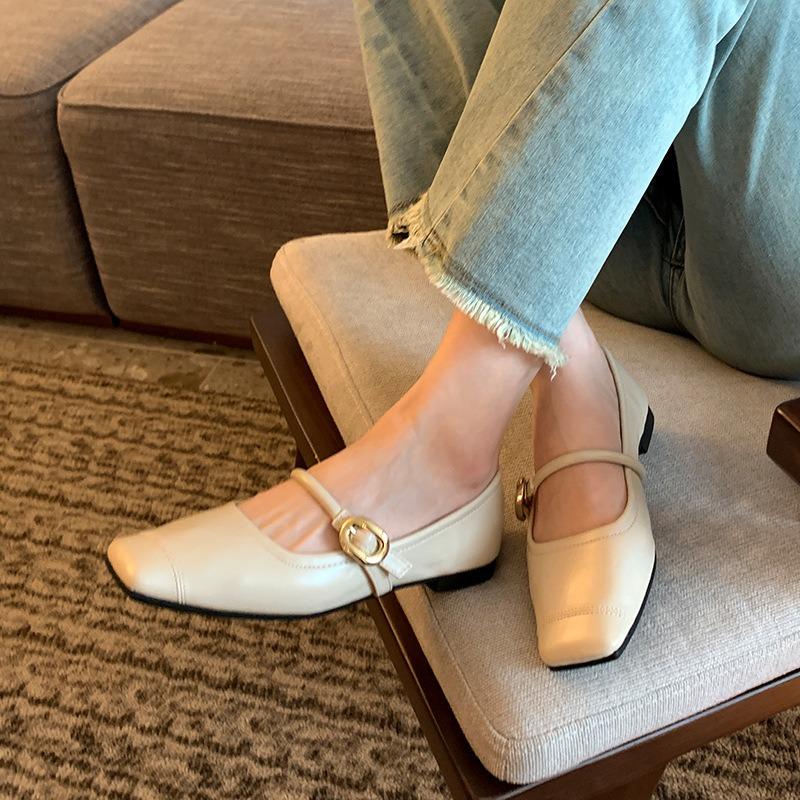 flat Mary Jane single shoes, gentle fattening and widening large size women's shoes