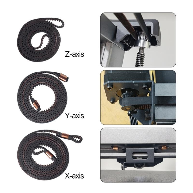 3D Printer Accessories X/Y/Z Axes Belt Replacement Kit Synchronous Leather Belt Timing Belt Mechanical Part for