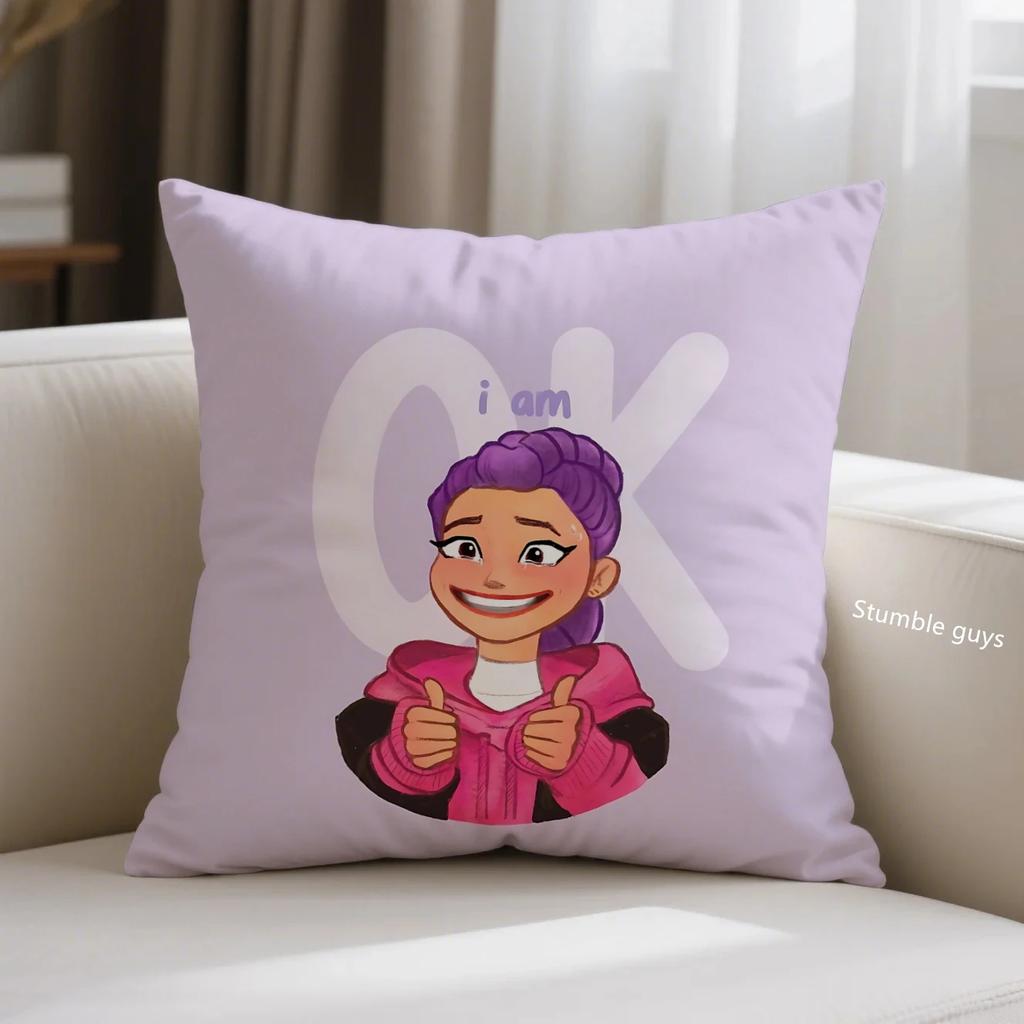 Kpop Demon Hunters Anime Cushion Cover Sofa Pillowcase Home