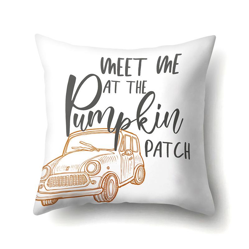 Thanksgiving Pillowcase Blessing Maple Leaf Pumpkin Sofa Cushion Cover Office Home Living Room Pillowcase