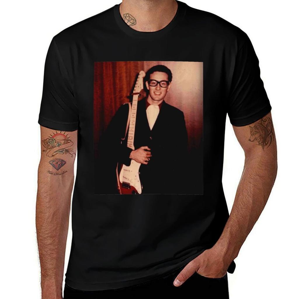 Buddy Holly TShirt Casual Lightweight Short Sleeve Top TShirt