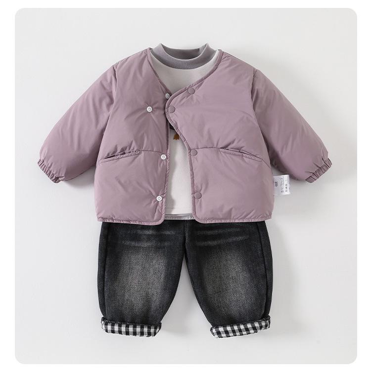 Infant Puppy Print Lightweight Down Jacket for Boys
