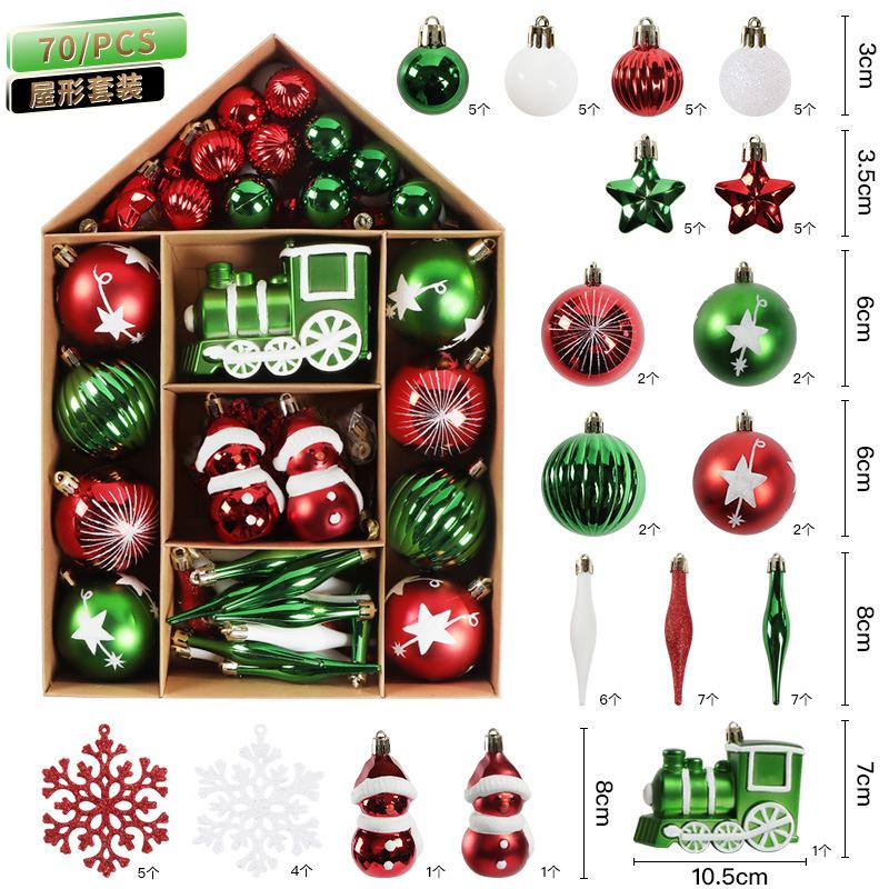 1box 3-6cm Christmas Balls Ornament Set Xmas Tree Hanging Pendant Ornaments for Home Theme Party New Year Gift Noel Navidad