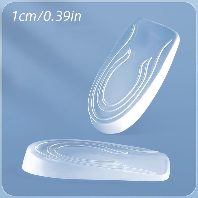 

1 пара прозрачных силиконовых стелек, нескользящие амортизирующие стельки для увеличения роста, удобные и невидимые, подходят для всех типов обуви 1cm/0.39in прозрачный