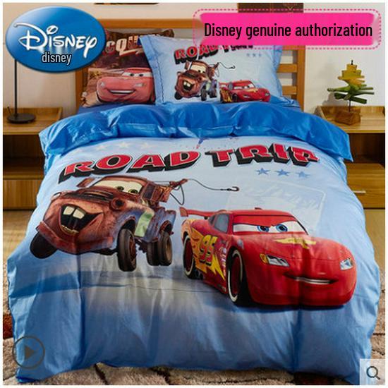 Girls' Frozen Princess Cartoon Cotton Bedding Set - 3 Pieces