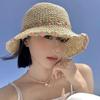 Lace Straw Sun Hat Children's Large Brim Summer Breathable Straw Hat Seaside Full Face Shading Sun Protection Hat Tide