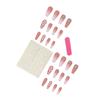 24Pcs Independence Day Themed Gradient Pink Camellia False Nail Stick On Nail for Fashion Enthusiasts and Parties Event