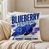 Blueberry Festival Vintage Retro Style Cushion Cover Breathable Cushion Covers Machine Washable Wrinkle-Resistant Soft Durable