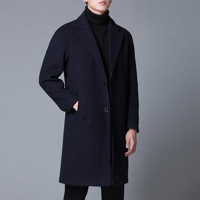 Men's Casual Medium and Long Men's Jacket Padded Cotton Thickened Versatile Men's Suit Trench Coat