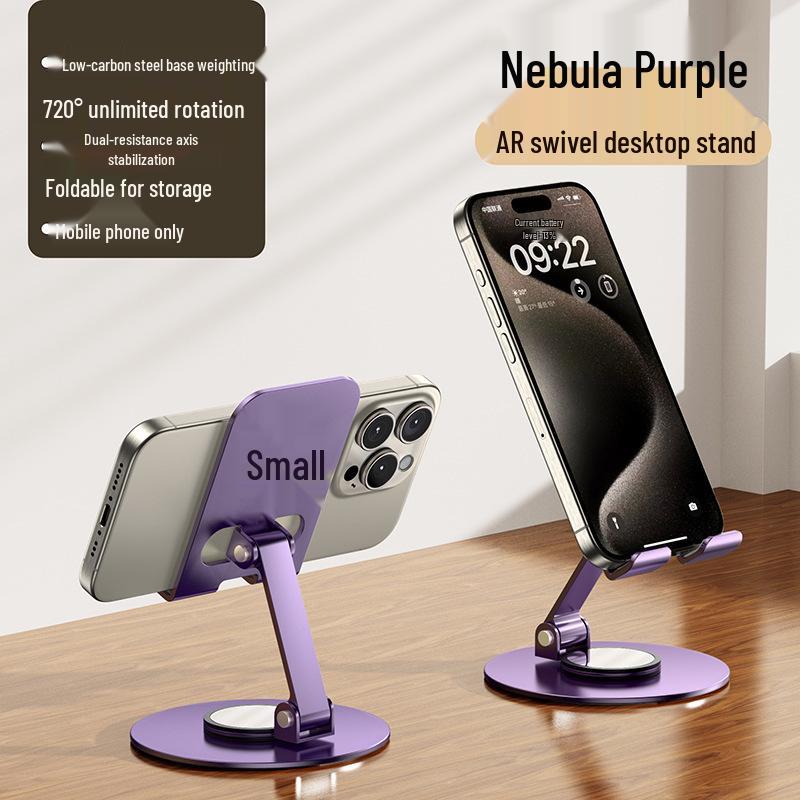 Foldable Metal Phone & Tablet Stand for Live Streaming & Overhead Shots - Rotating Gift.