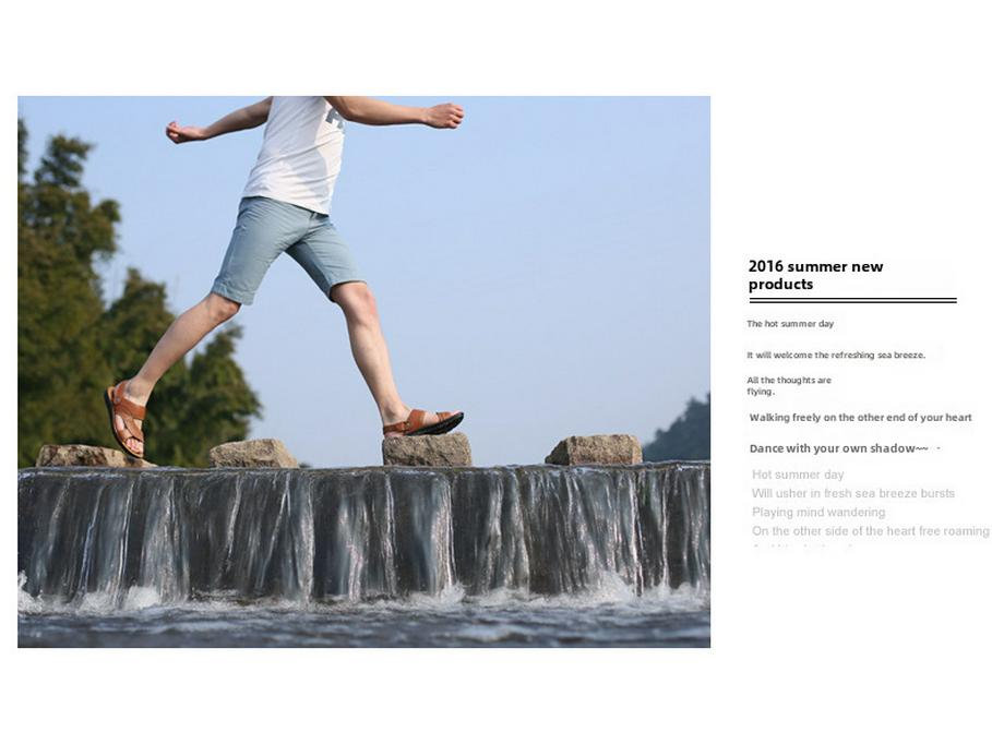 Pánské kožené sandály na léto 2025 - Ležérní plážová obuv a módní pantofle