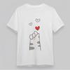 Women'S Slight Stretch Classic T Shirt Cat Paw Prints With Hearts