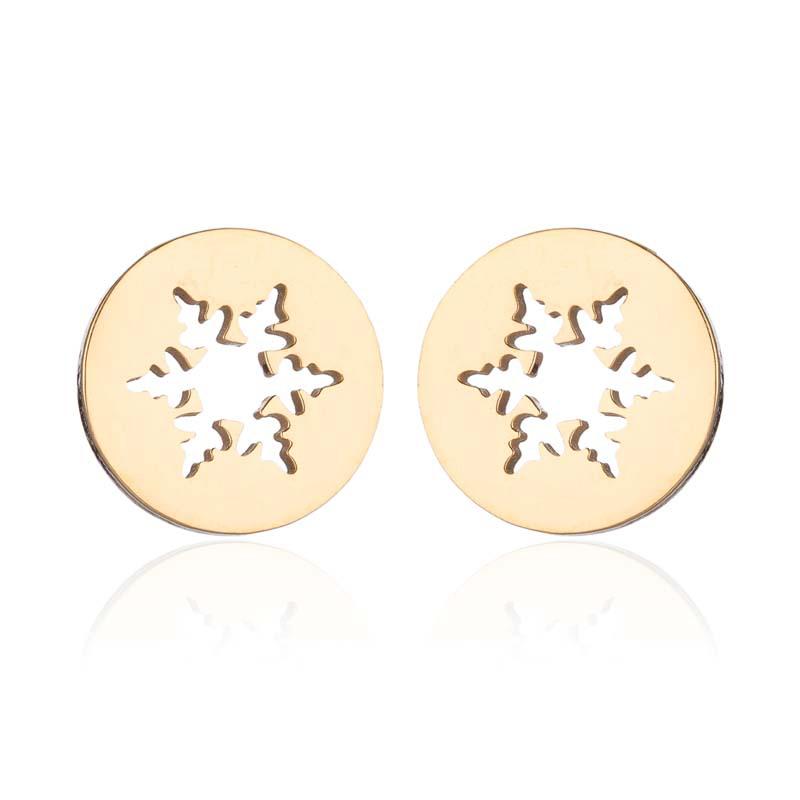 Weihnachten Edelstahl Geometrische Schneeflocken Ohrstecker