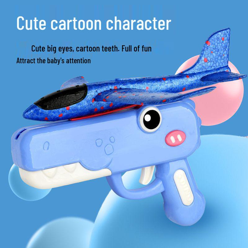 Cross-border Children's Foam Airplane Launcher Toy Gun: One-Key Launch, Hand-Thrown Flying Kite Ejector.