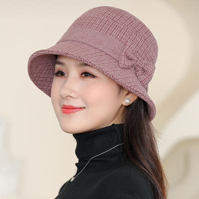 Middle Aged Elderly Women's Trendy Autumn Winter Basin Hat Mother's Hat Woolen Women's Hat Warm Cold Proof Windproof Fisherman Hat