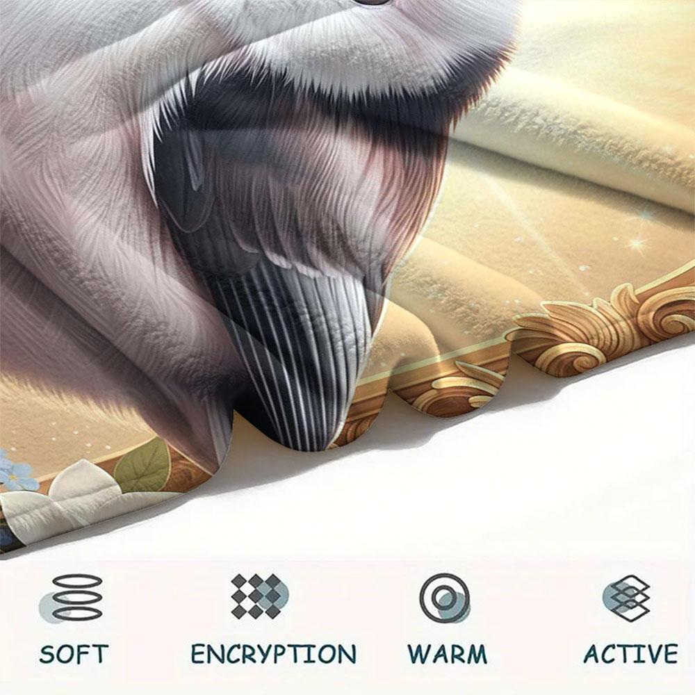 1Pc SacredBird Print Flannel Blanket, High quality Comfortable for All Seasons, Home Decor, Warmth and Comfort, Perfect for Christmas Gifts