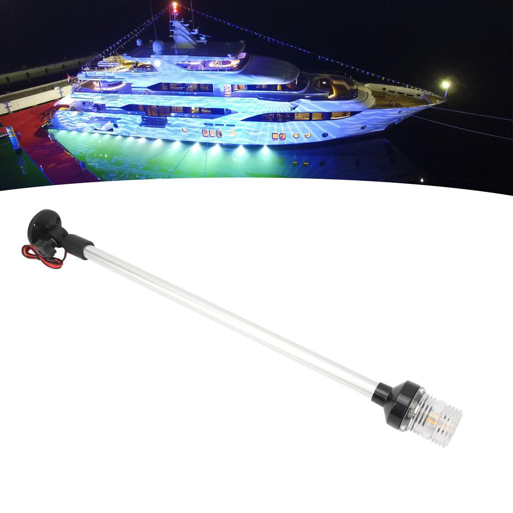 24in Boat   Light 360 degrees  All Round Rotating LED Stern Pole Light Aluminum Alloy Base for Yachts Marine
