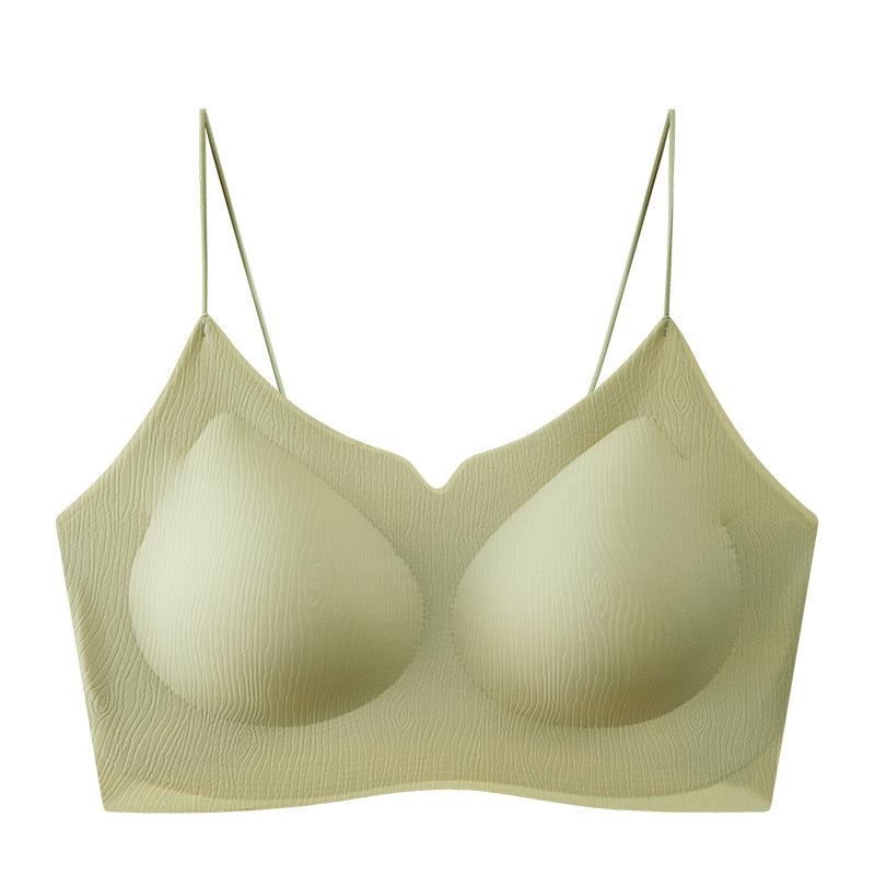 Summer Seamless Bra Women's Thin Underwear Women's Sexy Suspender Beautiful Back Chest Wrapped Fixed Cup Bra
