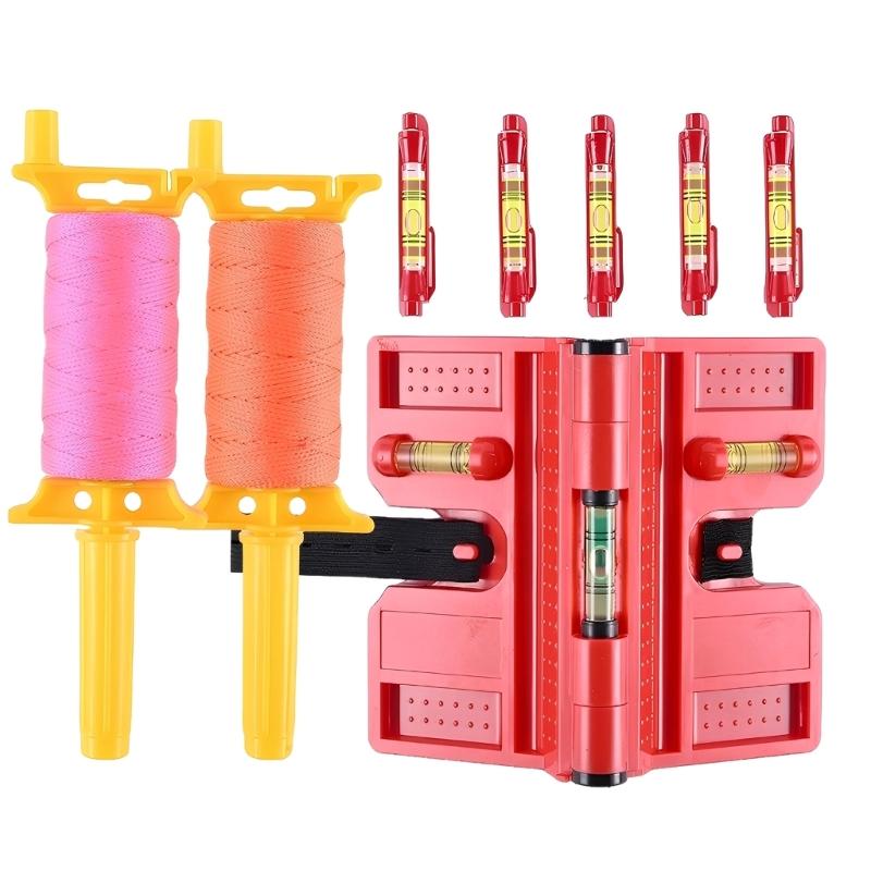 Precisions String Line 3 Rolls Mason Line String with 5 Line Levels for Work Gardening Braided Construction Nylon Twine
