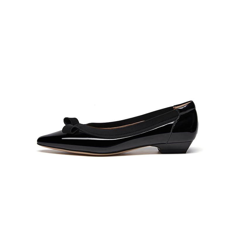 Dafoni Bekväma Lågklackade Ballerinaskor med 2 cm Spetsig Tå och Band Perfekta för och Dejter Damklack, Tå, Detalj, Pendling, Skola,