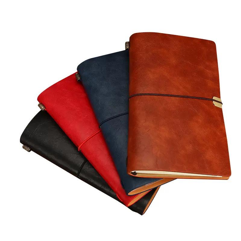 A6 Retro Travel Faux Leather Planner Notebook - Nostalgic Custom Multifunctional Design for Business