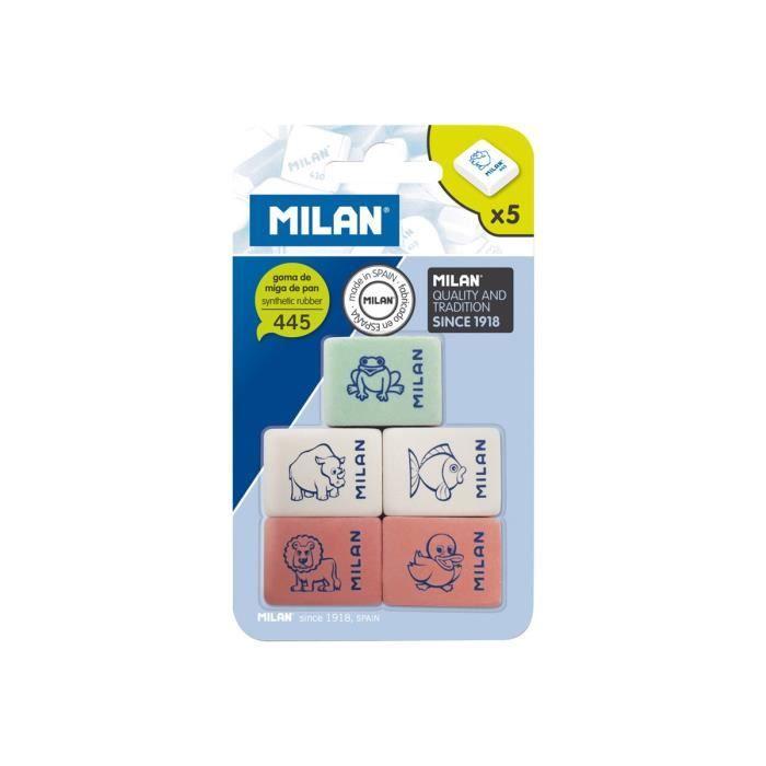 Gomme caoutchouc synthétique - MILAN - 445 - Pack de 5 - Multicolore - Mixte