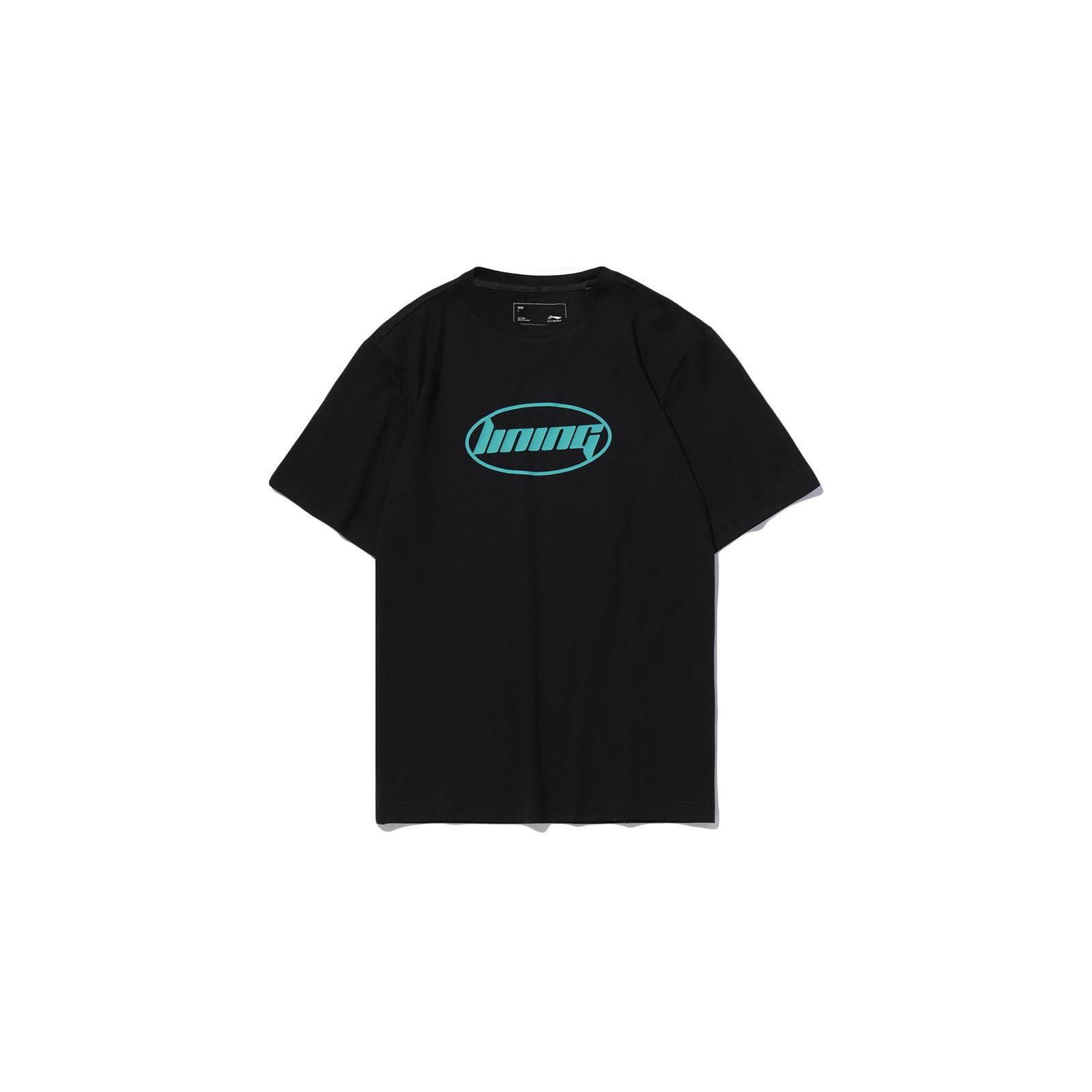 Li-Ning Fashion Logo T-shirt  Black Blue  Men s AHSSA33-2 L