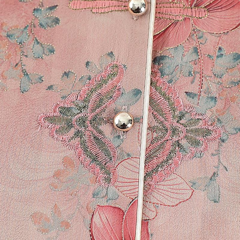 Yuzhaolin New Chinese Style Print Suit for Elderly Women
