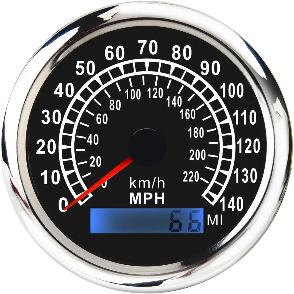 ZMFJH 85MM GPS Speedometer Gauge with GPS Antenna 0-220KMH,0-140MPH Speed Meter for Marine Boat Yacht Auto Car 12V24V
