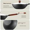 Cuitaihuang 30cm Nitriding Cast Iron Flat Bottom Wok
