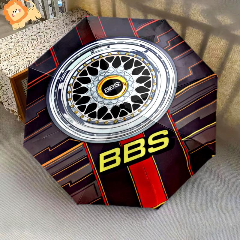 BBS Wheels: Precision Style Folding Umbrella 8 Paraphenoid Bones Suitable for All Seasons Sun Umbrella Outdoor Travel