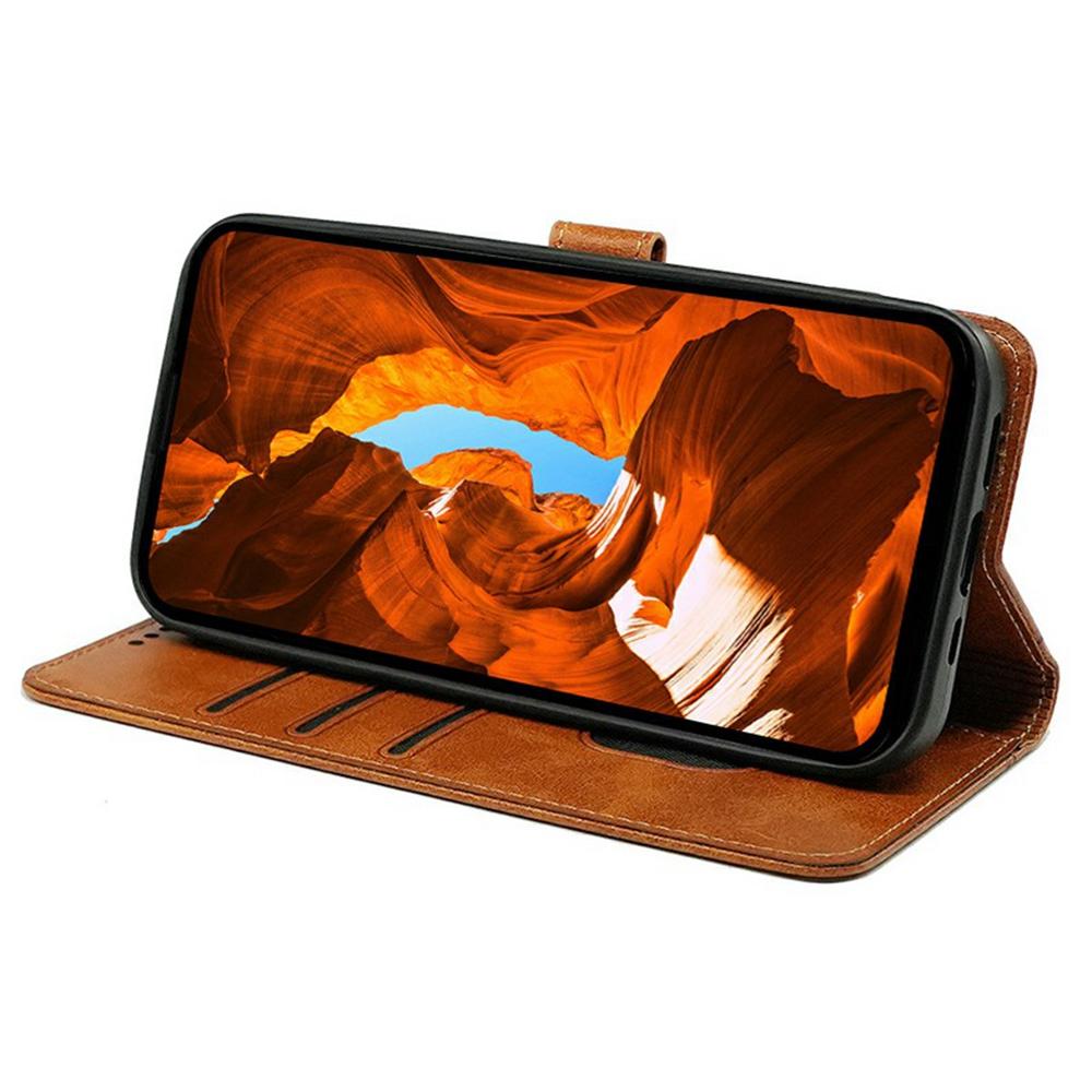 Für Xiaomi Redmi A5 4G (171,7 mm)/Poco C71 4G Hülle Kalbsleder Textur Ständer Buchstil Handyhülle