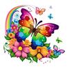Colorful Butterflies And Flowers Wall Sticker Bathroom Toilet Decor Decals Living Room Cabinet Home Decoration Transparent Waterproof Decals M760