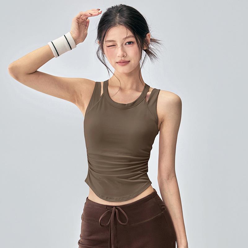 2026 Shockproof Sports Vest & Yoga Suit Set - Integrated Running Outerwear with Chest Pads
