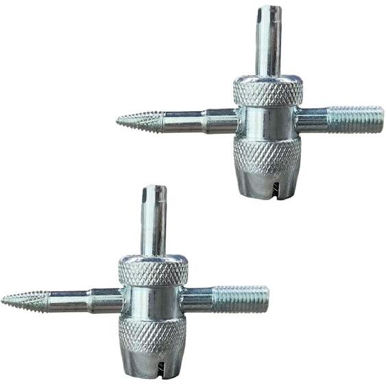 2PCS 4-Way Tire Valve Core Removal Tool 4-in-1 Universal Valve Wrench | Multifunctional Tire Valve Tools, Valve Core Tool Auto Tire Stem Core Remover